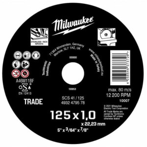 Vágótárcsa 125x1 Milwaukee